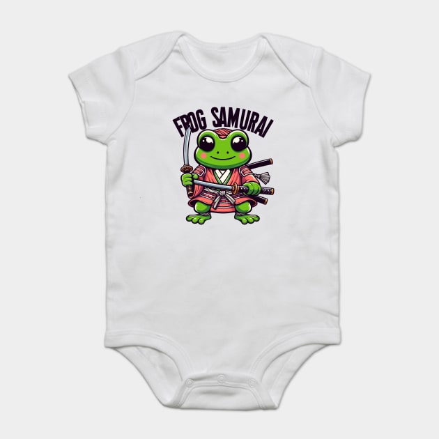 Samurai Kawaii Frog Baby Bodysuit by JessArty